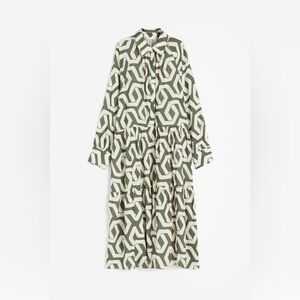 Khaki Green/Patterned Shirtdress